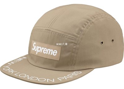 特賣- 潮牌2018SS Supreme Visor Print Camp Cap 五分割 帽沿字體 帽子