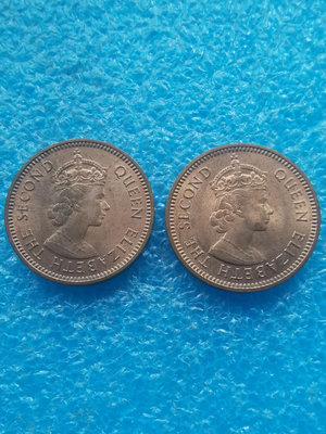 【UNC】英屬東加勒比1958年1/2分銅幣 發行量200枚21686