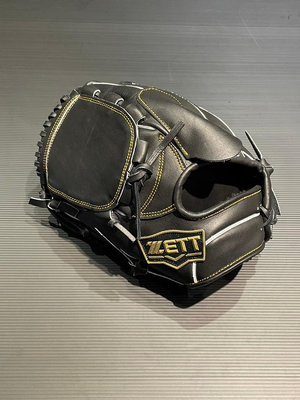 棒球世界ZETT A級硬式牛皮棒壘球手套11.5吋 投手特殊檔特價 本壘版標黑色2反手用
