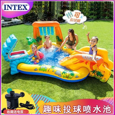 【熱賣下殺】INTEX兒童充氣游泳池家庭大型號海洋球池沙池家用寶寶噴