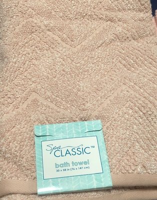 現貨特價 好市多正品 印度製 Spa Classic 600GSM 精緻純棉大浴巾 76公分 X 147公分 - 玫瑰粉