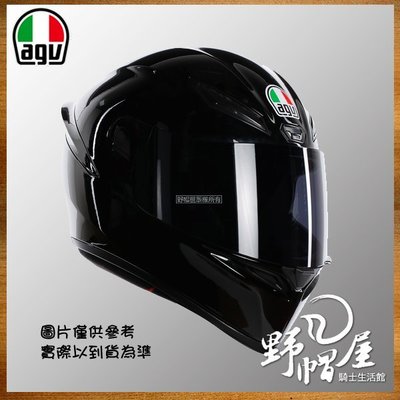 三重《野帽屋》義大利 AGV K-1 全罩 安全帽 亞洲版 日規 K1 2017新款。素亮黑