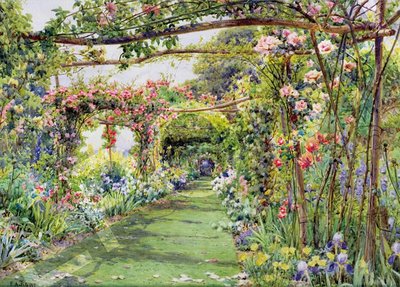 缺貨 79-435 迷你2000片日本進口拼圖 繪畫風景 迷人的後花園 玫瑰綠廊 歐內斯特·阿瑟·羅維