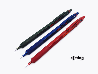 =小品雅集=德國 rotring 洛登 金屬筆桿 專業製圖自動鉛筆 600型（限定色三色）