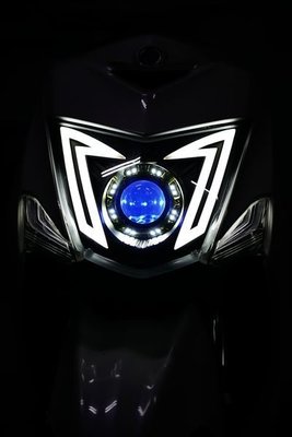 GAMMAS-HID台中廠-GMS-YAMAHA 新勁戰三代 M3 合法驗車魚眼 PVC LED光圈 天使眼 高低馬達 燻黑
