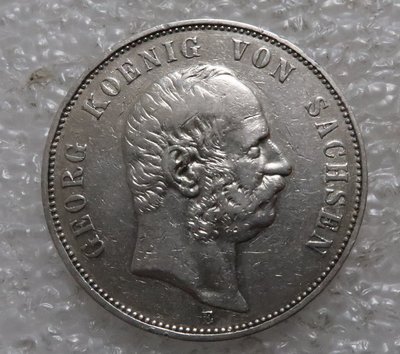 【熱賣精選】德國 1903年 薩克森5馬克大銀幣 外國錢幣