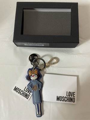 LOVE MOSCHINO《全新》粉藍色時尚娃娃吊飾/鑰鎖圈