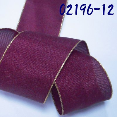 12分磚紅金蔥邊塑形鐵絲緞帶(02196-12)~Jane′s Gift~Ribbon用於裝飾 花材 佈置 設計材料