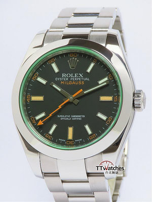 台北腕錶 Rolex 勞力士 Milgauss 116400GV 綠玻璃 抗磁錶  187611