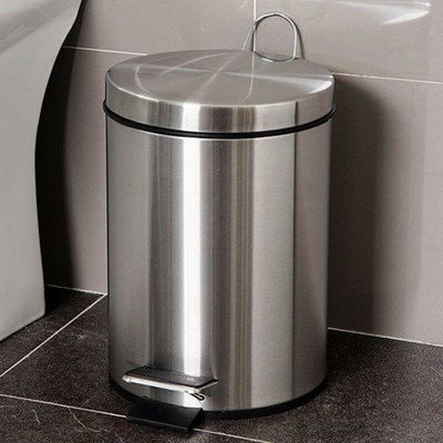 不鏽鋼垃圾桶腳踏廚房客廳臥室廁所家用商用帶蓋加厚一件