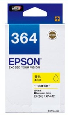EPSON 原廠盒裝 364 (C13T364450) 黃色墨水匣 XP-245 XP-442 墨水匣