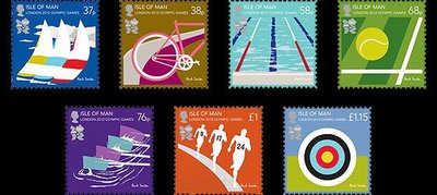 2012年Isle of Man倫敦奧運郵票（著名服裝設計師Paul Smith設計）