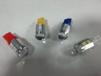 最新晶體 超亮 5630 T10 10晶 LED SMD 魚眼透鏡 小燈 炸彈燈（白/藍/紅/黃/) 散熱佳  壽命長