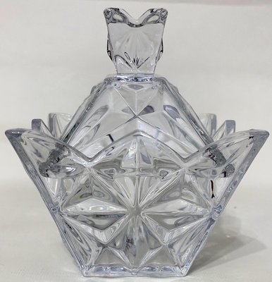 龍廬-自藏出清~玻璃工藝製品-DELISOGA編號2200歐式簡約造型透明玻璃缸收納糖果罐直徑13.5cmx13.3cm