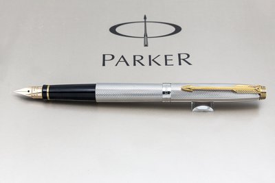 【早期】法國製1990s 派克75型鍍銀鋼筆14K/X尖