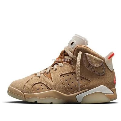 【代購】Air Jordan 6 x Travis Scott 喬丹卡其棕運動籃球鞋 DH0693-200