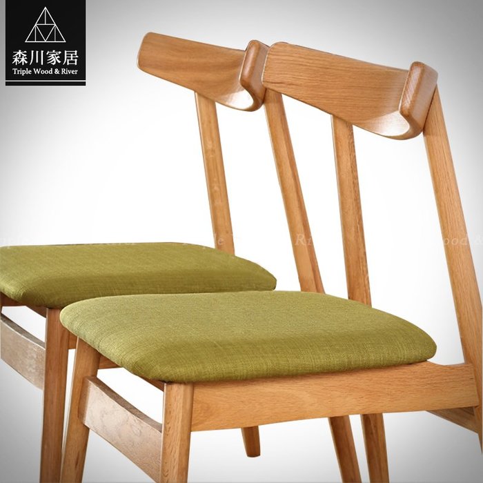 《森川家居》NRC-39RC04-北歐白橡木原木布面餐椅 書桌椅休閒椅餐桌餐廳/實木民宿設計/美式LOFT品東西IKEA
