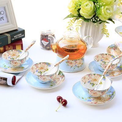 【熱賣下殺】花茶壺套裝水果茶壺家用歐式下午茶茶具套裝耐熱玻璃花