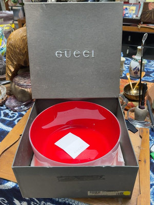 【二手】日本中古Gucci古馳水晶玻璃大缽 意大利造 全手工制作 和4588【古玩天下】古玩 收藏 古董