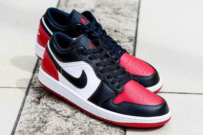 Nike Air Jordan 1 Low Bred Toe 公牛配色 黑紅頭 低筒553558-161