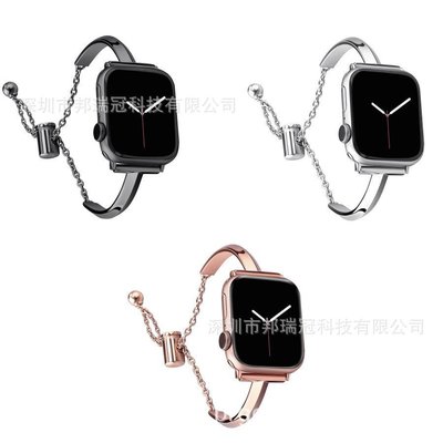 適用蘋果金屬表帶applewatchT型細款表帶iwatch8不銹鋼手鐲款表帶