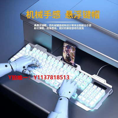 鍵盤雙飛燕真機械手感有線鍵盤鼠標套裝發光電腦臺式USB有字符燈光背