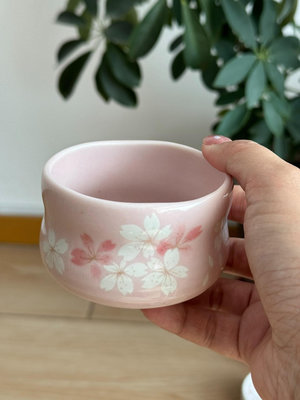 新 回流 粉色櫻花杯 主人杯 小抹茶碗有二只