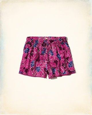 《Cupio》現貨 AF Hollister Co. Edged Drapey Shorts 甜美花卉舒適短褲 (S)