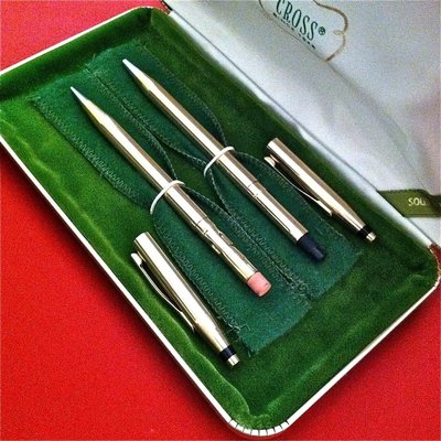 【CROSS】BDK-美國製實心14K金對筆(原子筆與自動鉛筆，非鍍金或包金)/套 --您看過這套絕稀珍品嗎？