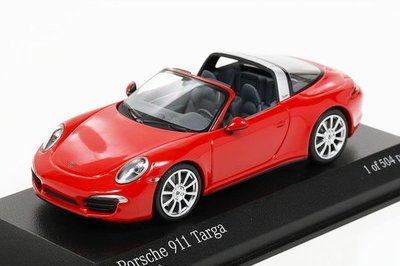 【秉田屋】現貨 Minichamps Porsche 保時捷 911 991 Targa 2013 紅 1/43