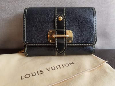 正品LV/Louis Vuitton限量款黑色山羊皮鉚釘短夾