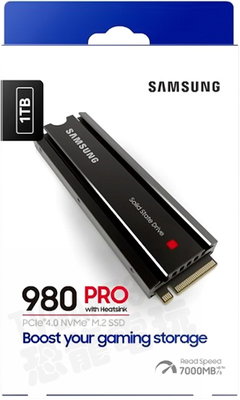 三星 SAMSUNG 980 PRO PCIE4.0 M2 2280 SSD 含散熱片 1TB MZ-V8P1T0CW