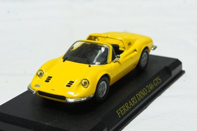 【超值特價】1:43 Altaya Ferrari Dino 246 GTS Spider 1969 黃色 ※附展示盒※