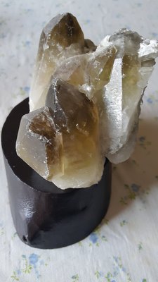 [集圓水晶]天然茶黃水晶簇不含底座重408g