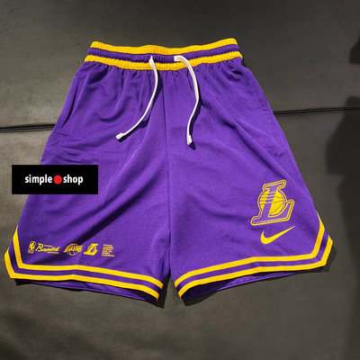 【Simple Shop】NIKE NBA 湖人隊 籃球褲 運動短褲 湖人 球褲 紫色 男款 DH9176-504