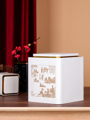 盛夏復古密封茶葉罐鐵罐金屬馬口鐵半斤一斤裝紅茶福鼎白茶通用包裝盒