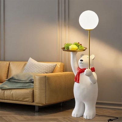 擺件北極熊落地燈托盤茶幾創意客廳沙發輕奢裝飾置物臥室casa照明