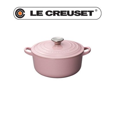 Le Creuset 經典鑄鐵圓鍋14CM 鋼頭 雪紡粉 特價3280元