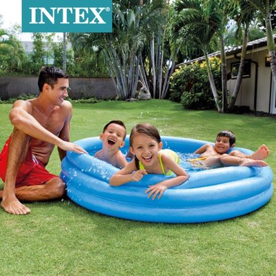 intex 59416 藍色三環游泳池 家庭水池兒童泳池戲充氣洗澡池