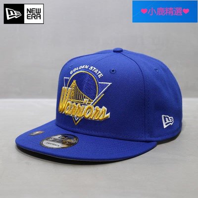 ❤小鹿優選❤韓國New Era聯名款NBA棒球帽金州勇士隊Snapback藍色平檐帽潮牌帽