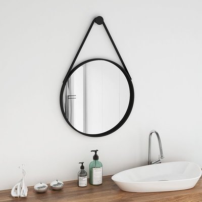 【熱賣精選】 北歐麻繩浴室鏡化妝梳妝鏡新中式裝飾鏡衛生間洗手間壁掛吊鏡圓鏡