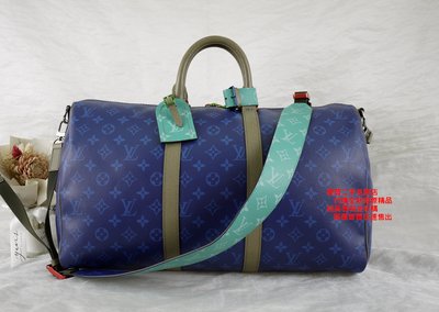 Replica Louis Vuitton Keepall Bandouliere 45 Pacific Blue Monogram M43855  for Sale