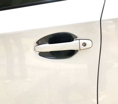 圓夢工廠 Toyota Wish 2009~2018 二代 改裝 水轉 碳纖 卡夢 車門把手防刮門碗貼片 把手內襯飾貼