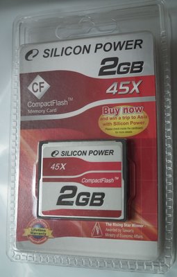 全新台灣製造CF CARD記憶卡2GB 45X SILICON POWER 2G廣穎電通SP002GBCFC045V10