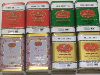 泰國 手標 鐵罐 茶包 泰式茶 紅茶 綠茶 玫瑰茶 Cha Tra Mue