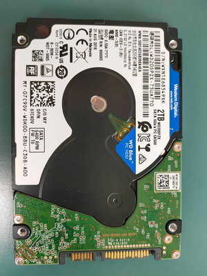 【WD】 WD20SPZX 藍標 2.5吋硬碟 2TB(二手良品)