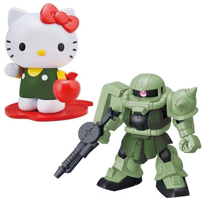 熱銷 【直營】日本萬代高達模型 SDCS Hello Kitty/夏亞專用II 綠扎古可開發票