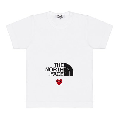 最新款 日本製 川久保玲 男版 COMME DES GARCONS PLAY x The North Face聯名 純棉 愛心 T恤