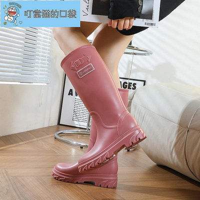 新款韓版女士雨鞋加高加厚高筒防水防滑雨靴作外塑膠耐磨套鞋 廚房廚師鞋