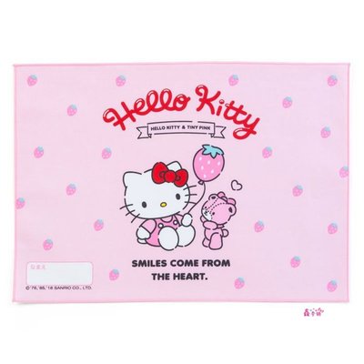 鑫本舖Hello Kitty 日製餐巾手帕 餐巾 餐具止滑墊《粉.草莓.小熊》便當包巾.桌巾.35x25cm